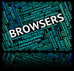 Image showing Browsers Word Shows Browsing Www And Text