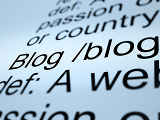 Image showing Blog Definition Closeup Showing Website Blogging Or Blogger