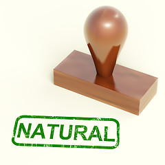 Image showing Natural Rubber Stamp Shows Organic And Pure Produce