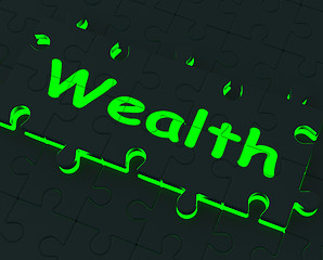 Image showing Wealth Puzzle Showing Richness And Abundance