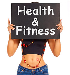 Image showing Health And Fitness Sign Shows Exercise For Getting Healthy