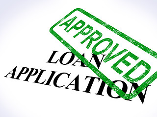 Image showing Loan Application Approved Shows Credit Agreement