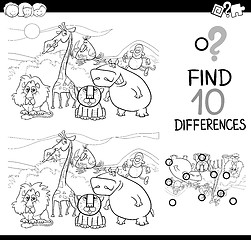 Image showing difference game with wild animals