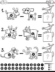 Image showing subtraction task coloring book