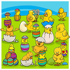 Image showing easter chicks group cartoon