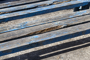 Image showing part of the old wooden benches