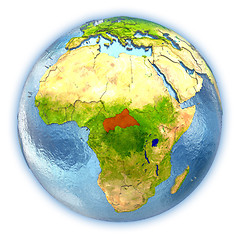 Image showing Central Africa on isolated globe