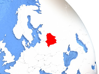 Image showing Belarus on elegant globe