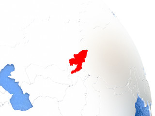 Image showing Kyrgyzstan on elegant globe