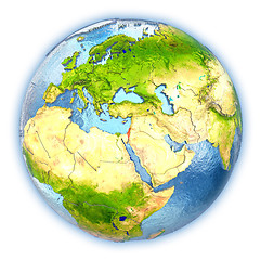 Image showing Israel on isolated globe