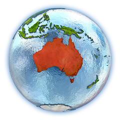 Image showing Australia on isolated globe