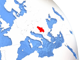 Image showing Serbia on elegant globe