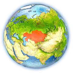 Image showing Kazakhstan on isolated globe