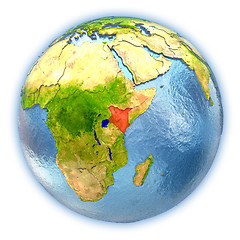 Image showing Kenya on isolated globe