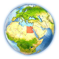 Image showing Egypt on isolated globe