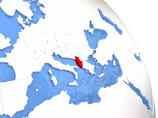 Image showing Albania on elegant globe