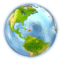 Image showing Dominican Republic on isolated globe