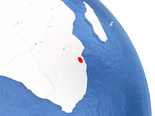 Image showing Swaziland on elegant globe