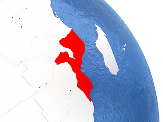 Image showing Mozambique on elegant globe