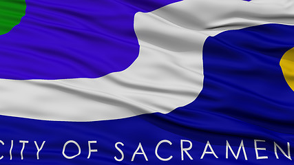 Image showing Closeup Sacramento Flag