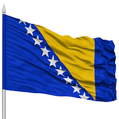 Image showing Bosnia and Herzegovina Flag on Flagpole