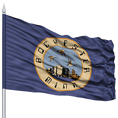 Image showing Rochester City Flag on Flagpole, USA