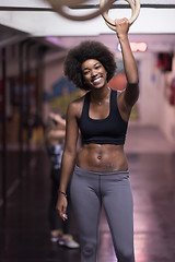 Image showing black woman doing dipping exercise