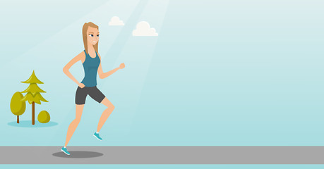 Image showing Young woman running vector illustration.