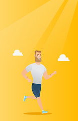 Image showing Young man running vector illustration.