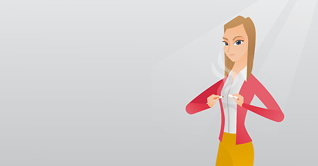 Image showing Young woman quitting smoking vector illustration.