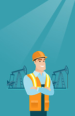 Image showing Confident oil worker vector illustration.