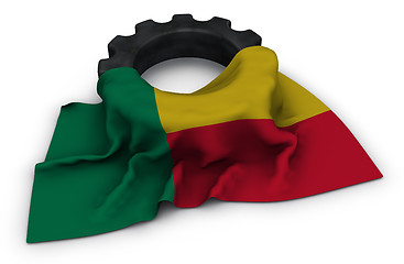 Image showing gear wheel and flag of benin