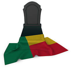 Image showing gravestone and flag of benin