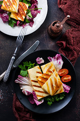 Image showing salad with halloumi