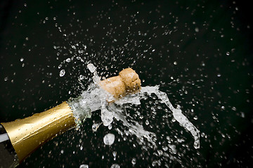 Image showing a champagne cork is popping out