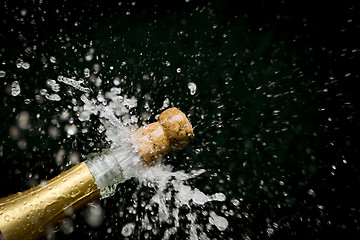 Image showing a champagne cork is popping out