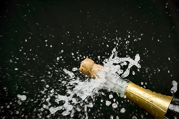 Image showing a champagne cork is popping out