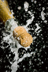 Image showing a champagne cork is popping out