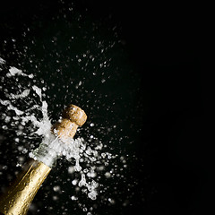 Image showing a champagne cork is popping out