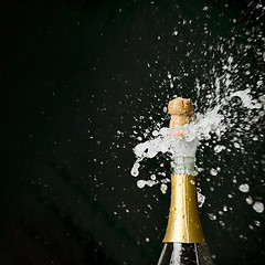 Image showing a champagne cork is popping out