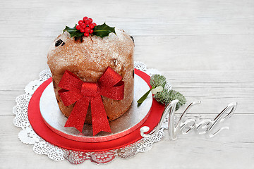 Image showing Traditional Panettone Christmas Cake