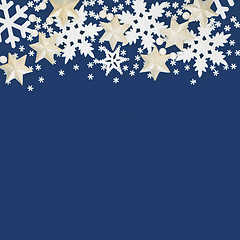 Image showing Christmas Snowflake and Star Background 