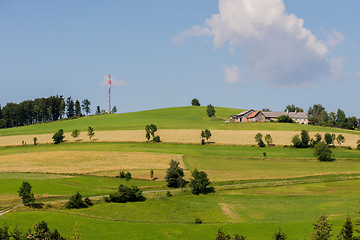 Image showing Panoramic view of idyllic landscape in summer