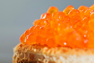 Image showing Sandwich with red caviar