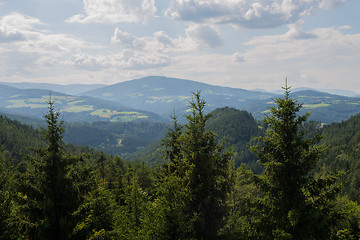 Image showing Panoramic view of idyllic mountain landscape in summer