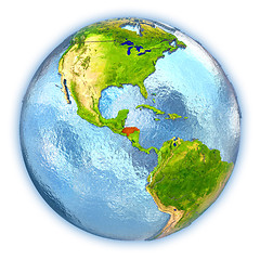 Image showing Honduras on isolated globe