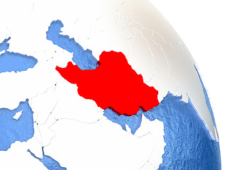 Image showing Iran on elegant globe