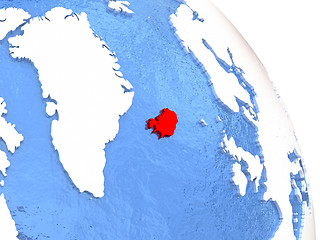 Image showing Iceland on elegant globe