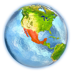 Image showing Mexico on isolated globe