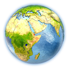 Image showing Djibouti on isolated globe